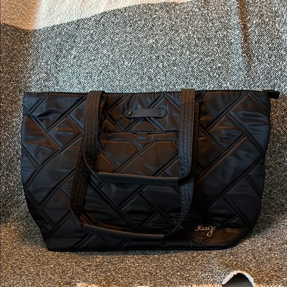 Lug Skyliner Black Quilted Tote Bag